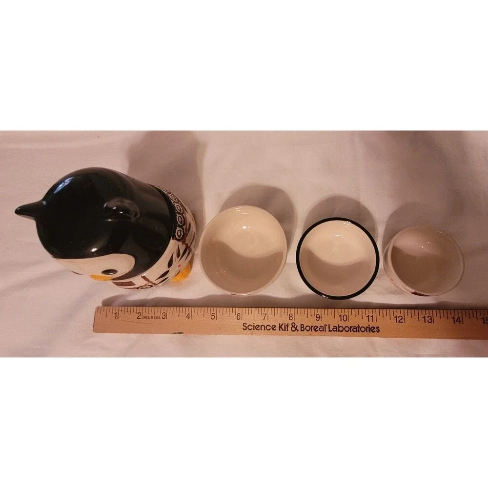 Temptations Ceramic Black Owl measuring Cups 5 Pc Set